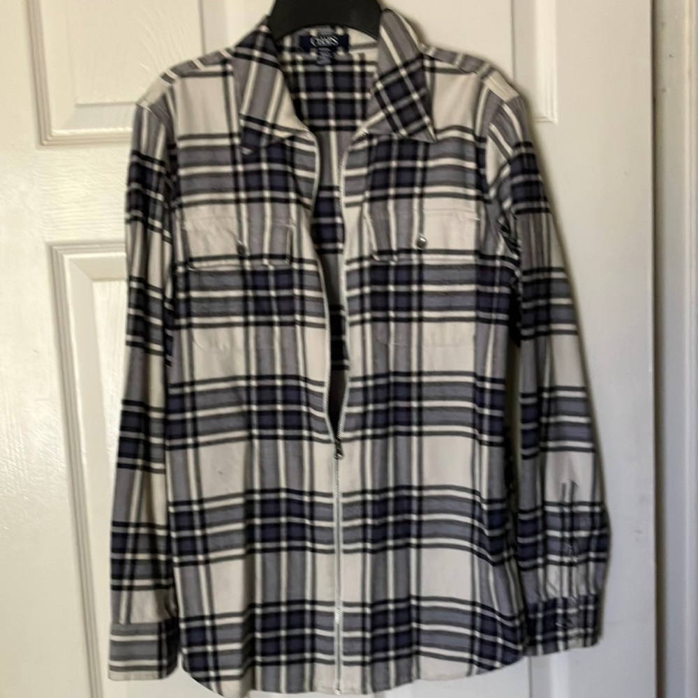CHAPS ladies flannel zipper jacket